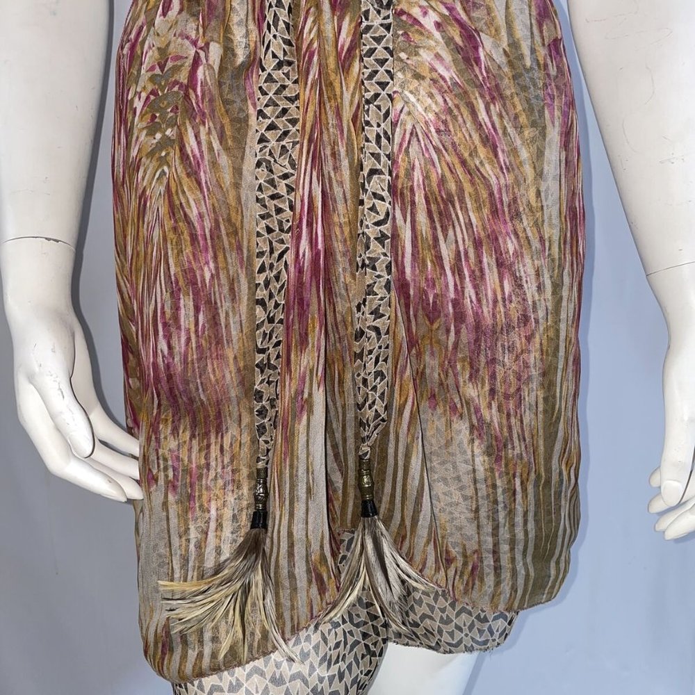 Of Two Minds Mini Silk Dress V Neck Sleeveless Siz - Picture 3 of 8